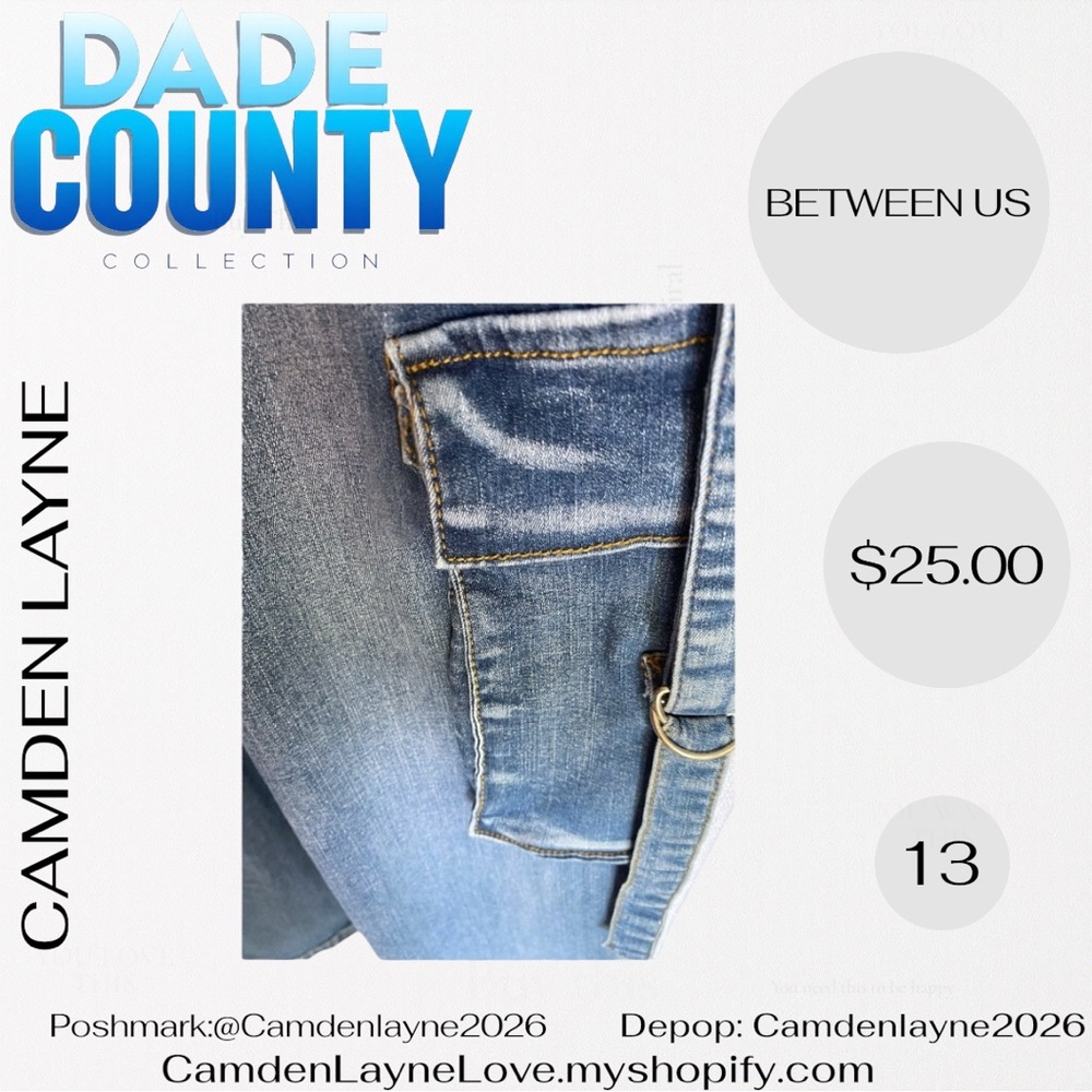 Stylish Blue Women's Cargo Demin Jeans - Picture 7 of 9